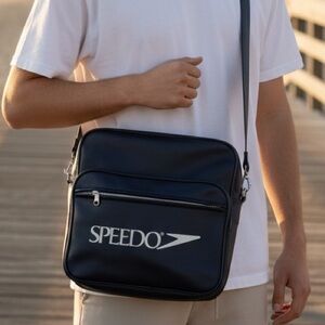 Vintage Speedo Navy Messenger Crossbody Bag Y2K Retro Sport Shoulder Bag